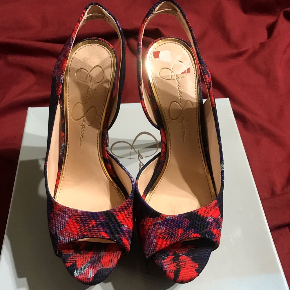 Blue & Red Jessica Simpson Heel